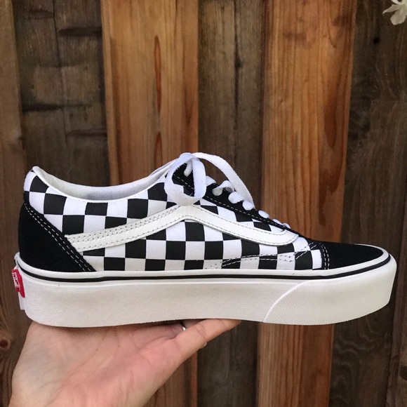 faded checkered vans